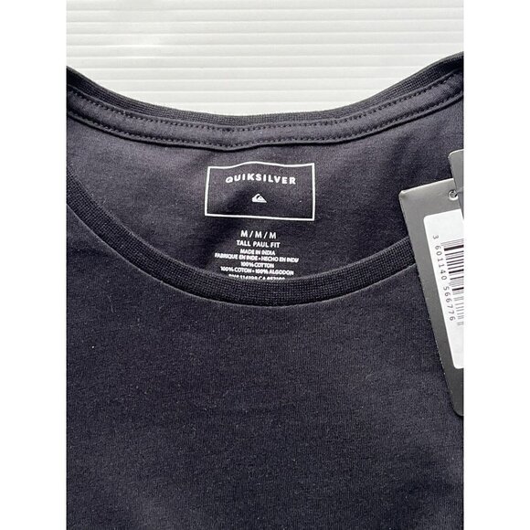 Quiksilver Mens Black Cotton Crewneck Casual Quik And Co T-Shirt Size M - Picture 6 of 9